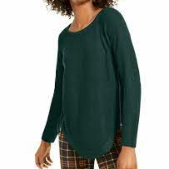 INC Waffle-Knit Side-Zip Tunic Sweater - Picture 1 of 6